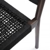 Armen Living Fineline And Doris Indoor Outdoor 7 Piece Dining Set In Dark Eucalyptus Wood With Superstone And Black Rope In Dark Brown | Fiber 2