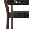 Armen Living Fineline And Doris Indoor Outdoor 7 Piece Dining Set In Dark Eucalyptus Wood With Superstone And Black Rope In Dark Brown | Fiber 3
