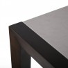 Armen Living Fineline And Doris Indoor Outdoor 5 Piece Dining Set In Dark Eucalyptus Wood With Superstone And Black Rope In Dark Brown 08