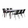 Armen Living Fineline And Clip Indoor Outdoor 9 Piece Dining Set In Dark Eucalyptus Wood With Superstone And Rope 4