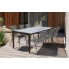 Armen Living Fineline And Clip Indoor Outdoor 7 Piece Dining Set In Dark Eucalyptus Wood With Superstone And Rope In Gray 04