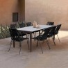 Armen Living Fineline And Clip Indoor Outdoor 9 Piece Dining Set In Dark Eucalyptus Wood With Superstone And Rope 2
