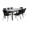 Armen Living Fineline And Clip Indoor Outdoor 9 Piece Dining Set In Dark Eucalyptus Wood With Superstone And Rope 5