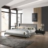 Armen Living Legend 3 Piece Gray Fabric King Platform Bed and Nightstands Bedroom Set 