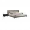 Armen Living Legend 3 Piece Gray Fabric King Platform Bed and Nightstands Bedroom Set  01