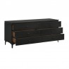 Armen Living Legend 4 Piece Gray Fabric King Or Queen Platform Bedroom Set with Dresser And Nightstands 07