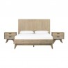 Armen Living Baly 3 Piece Acacia Platform Bed and Nightstands Bedroom Set 