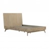 Armen Living Baly 3 Piece Acacia Platform Bed and Nightstands Bedroom Set Side Angle