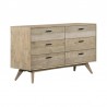 Armen Living Baly 3 Piece Acacia Platform Bed and Nightstands Bedroom Set Dresser