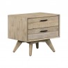 Armen Living Baly 3 Piece Acacia Platform Bed and Nightstands Bedroom Set Nightstand