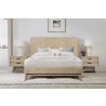 Armen Living Baly 3 Piece Acacia Platform Bed and Nightstands Bedroom Set