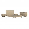 Armen Living Baly 4 Piece Acacia Platform Bedroom Set with Dresser and Nightstands