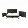 Armen Living Baly 3 Piece Acacia Platform Bed and Nightstands Bedroom Set