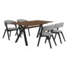Armen Living Laredo and Rowan 5 Piece Black Rectangular Dining Set