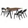 Armen Living Laredo and Polly 5 Piece Black Rectangular Dining Set