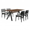 Armen Living Laredo and Lima 5 Piece Black Rectangular Dining Set