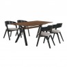 Armen Living Laredo and Jackie 5 Piece Black Rectangular Dining Set