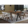 Armen Living Laredo and Rowan 5 Piece Walnut Rectangular Dining Set