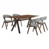 Armen Living Laredo and Rowan 5 Piece Walnut Rectangular Dining Set