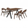 Armen Living Laredo and Polly 5 Piece Walnut Rectangular Dining Set