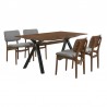 Armen Living Laredo and Lima 5 Piece Walnut Rectangular Dining Set