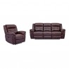 Armen Living Marcel Manual Reclining 2 Piece Sofa And Recliner Set In Dark Brown Leather 1