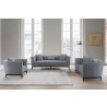 Armen Living Melange 3 Piece Blue/Gray Velvet Living Room Seating Set