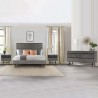 Armen Living Makena 4 Piece Queen Bedroom Set In Grey Acacia Wood In Gray