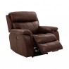 Armen Living Montague Dual Power Reclining 2 Piece Sofa And Recliner Set In Genuine Brown Leather 4