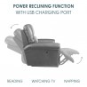 Armen Living Montague Dual Power Reclining 2 Piece Sofa And Recliner Set In Genuine Brown Leather 9