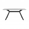Armen Living Margot and Blue / Charcoal Rylee 7 Piece Modern Rectangular Dining Set- Table Front