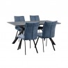 Armen Living Margot and Blue Rylee 5 Piece Modern Rectangular Dining Set