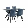 Armen Living Margot and Blue Rylee 5 Piece Modern Rectangular Dining Set - Armen Living Margot and Blue Rylee 5 Piece Modern Rectangular Dining Set