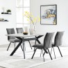 Armen Living Margot and Charcoal Rylee 5 Piece Modern Rectangular Dining Set