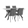 Armen Living Margot and Charcoal Rylee 5 Piece Modern Rectangular Dining Set