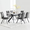 Armen Living Margot and Charcoal Rylee 7 Piece Modern Rectangular Dining Set