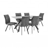 Armen Living Margot and Charcoal Rylee 7 Piece Modern Rectangular Dining Set