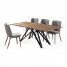 Armen Living Wade Mid-Century Walnut Wood 5 Piece Dining Set