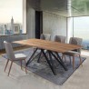Armen Living Wade Mid-Century Walnut Wood 5 Piece Dining Set