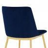 Armen Living Messina Velvet 7 Piece Rectangular Dining Set- Blue Chair Back