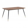 Armen Living Messina and Gillian Light Or Dark Gray Fabric 7 Piece Rectangular Dining Set- Table Side