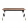 Armen Living Messina and Gillian Light Or Dark Gray Fabric 7  Piece Rectangular Dining Set- Table Front