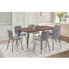Armen Living Messina and Gillian Light Gray Fabric 7 Piece Rectangular Dining Set