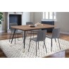 Armen Living Messina and Gillian Dark Gray Fabric 5 Piece Rectangular Dining Set