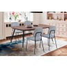Armen Living Messina and Lucy Gray Velvet 5 Piece Rectangular Dining Set