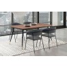 Armen Living Messina and Nara Gray Faux Leather Rectangular Dining Set- 5 Piece