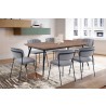 Armen Living Messina and Carlo Gray Velvet 7 Piece Rectangular Dining Set