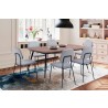 Armen Living Messina and Lucy Gray Velvet 7 Piece Rectangular Dining Set