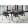 Armen Living Messina and Nara Gray Faux Leather Rectangular Dining Set- 7 Piece