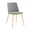 Armen Living Messina Velvet 7 Piece Rectangular Dining Set- Gray Chair Front